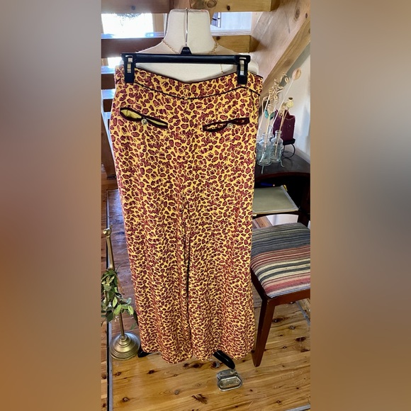 ⚜️Free People Bennie leopard print wide leg pant⚜️ - Picture 3 of 13